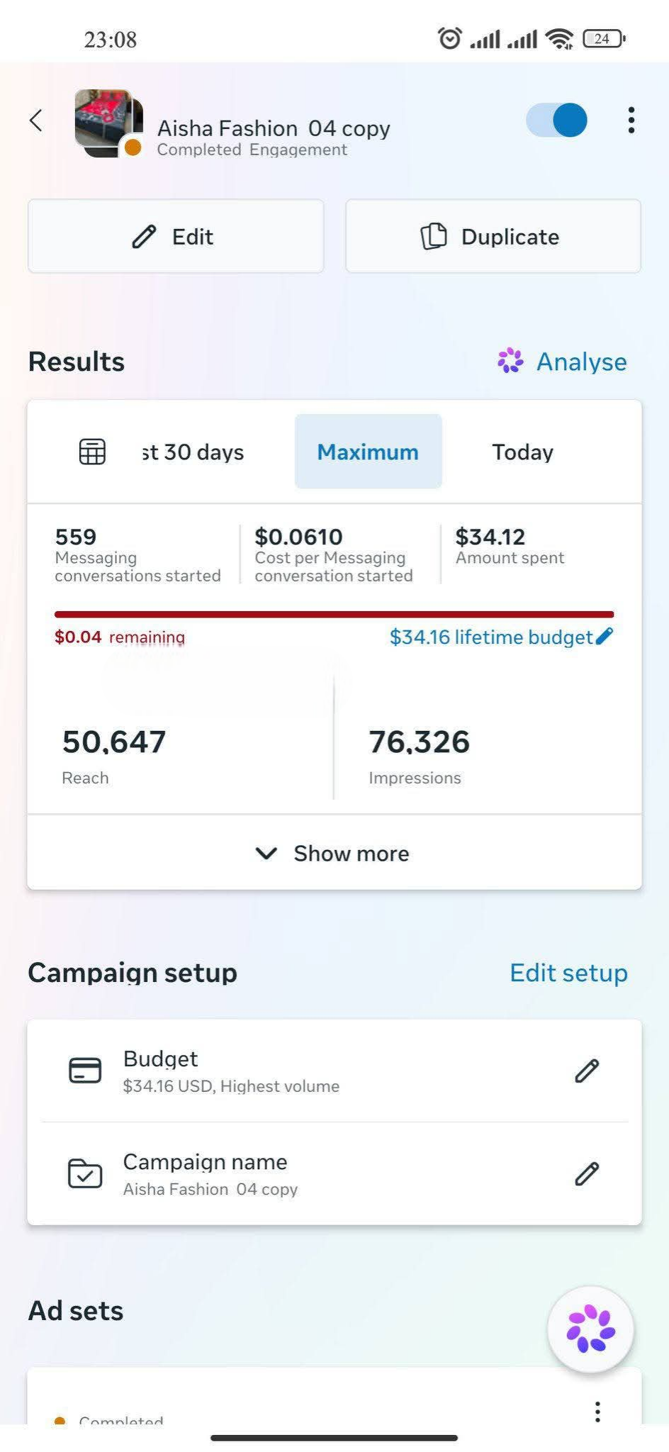 Facebook Ads Campaign