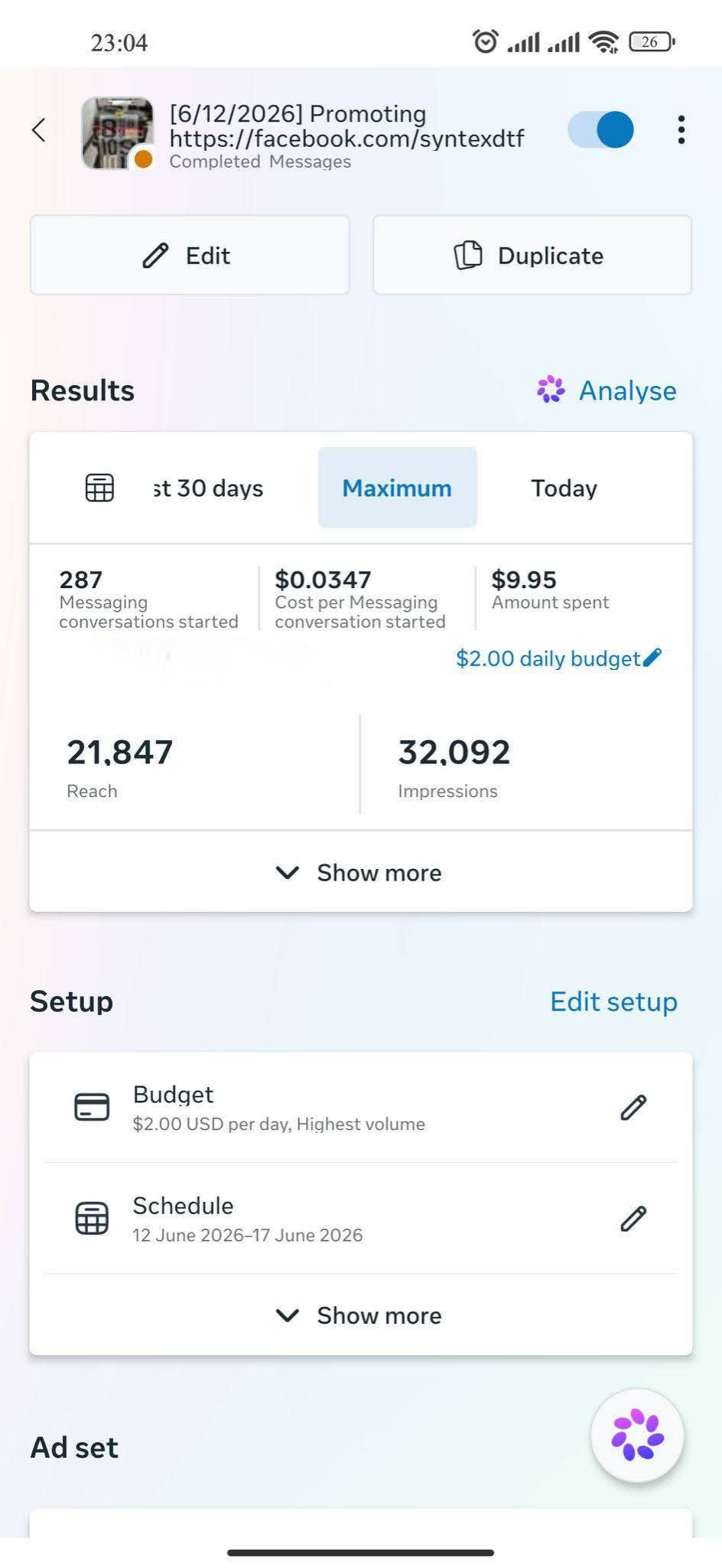 Facebook Ads Campaign
